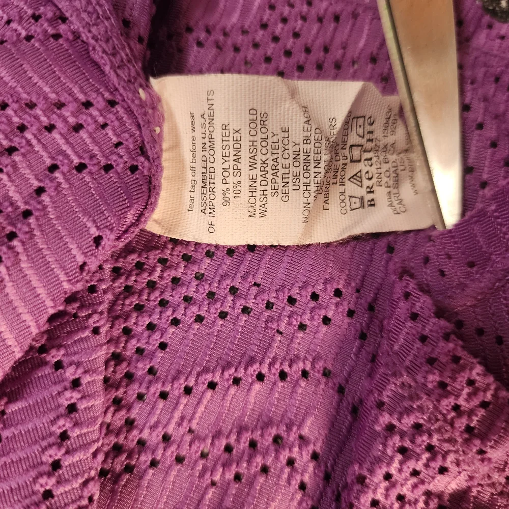 Prana Breathe Hoodie Womens L Purple Perforated V-neck Pocket Long Sleeve Yoga